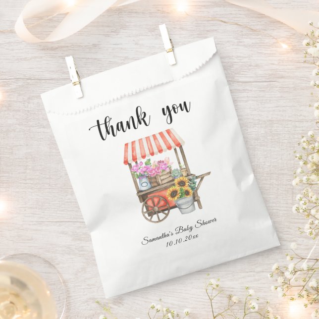 Locally Grown Flowers Farmers Market Baby Shower Favour Bag (Clipped)