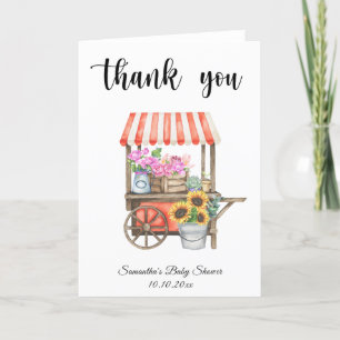 Locally Grown Flowers Farmers Market Baby Shower Thank You Card