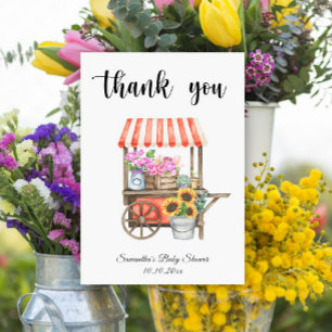 Locally Grown Flowers Farmers Market Baby Shower Thank You Card