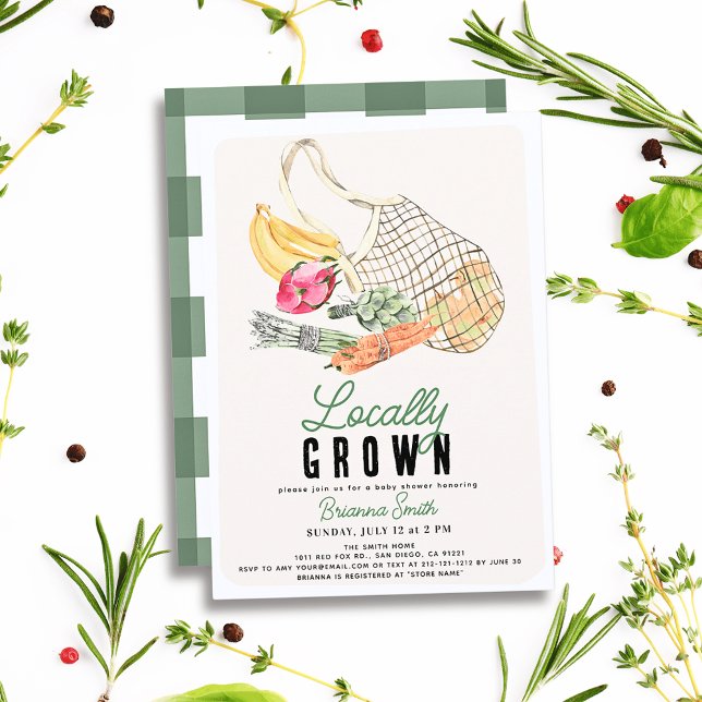 Locally Grown French Market Bag Baby Shower Invitation (Creator Uploaded)