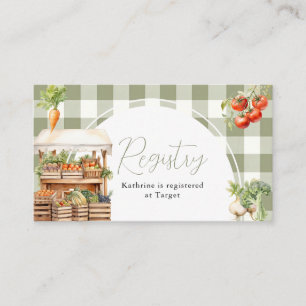 Locally Grown Fresh Market Registry Card Gingham