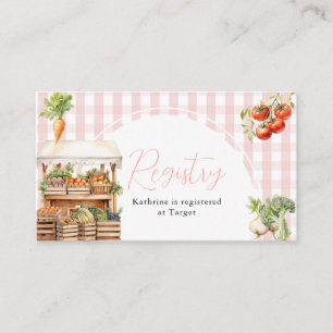 Locally Grown Fresh Market Registry Card Gingham