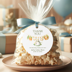 Locally Grown Garden Baby Shower Thank You  Classic Round Sticker