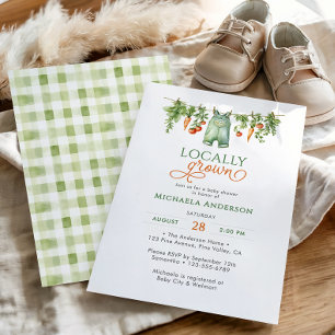 Locally Grown Gender-Neutral Baby Shower Invitation