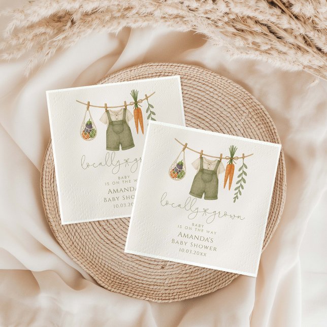 Locally Grown Gender Neutral Baby Shower  Napkin (Creator Uploaded)