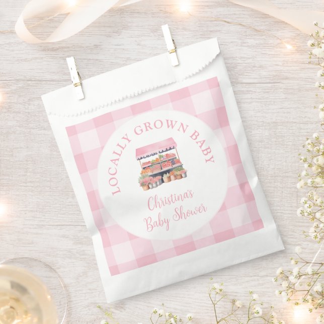 Locally Grown Girl Baby Shower Favour Bag (Clipped)