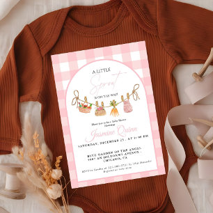 Locally grown Girl baby shower little sprout  Invitation