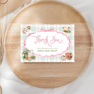 Locally Grown Girl Baby Shower Thank You Card