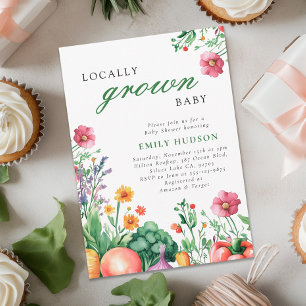 Locally Grown Girl Farmers Market Baby Shower Invitation