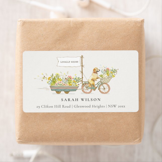 Locally Grown Golden Retriever Floral Address (Insitu)