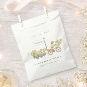 Locally Grown Golden Retriever Floral Baby Shower Favour Bag