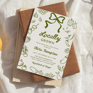 Locally Grown Hand Drawn Baby Shower Invitation