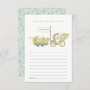 Locally Grown Hedgehog Advice for Mum Baby Shower Enclosure Card