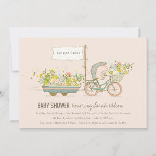 Locally Grown Hedgehog Floral Baby Shower Invite