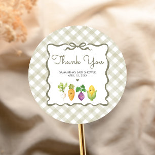 Locally Grown Little Sprout Baby Shower Classic Round Sticker