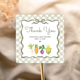 Locally Grown Little Sprout Baby Shower Square Sticker