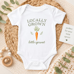 Locally Grown Little Sprout Carrot Baby Bodysuit