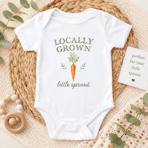 Locally Grown Little Sprout Carrot Baby Bodysuit