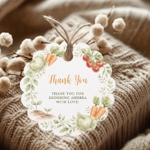 Locally Grown Little Sprout Vegetable Theme Favour Tags