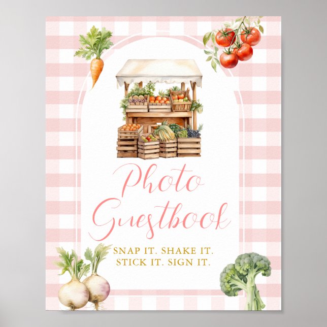 Locally Grown Market Baby Shower Photo Guestbook (Front)