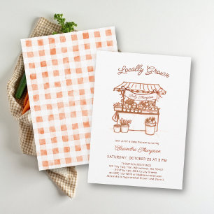 Locally Grown Market Fall All in One Baby Shower Invitation