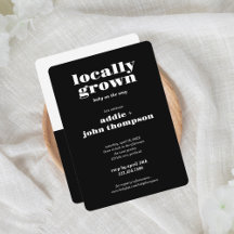 Locally Grown Modern Invitation | Colorblock B&W