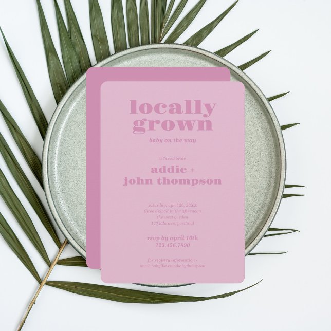 Locally Grown Modern Invitation | Colorblock PINK (Creator Uploaded)