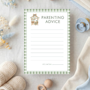 Locally Grown Parent Advice Baby Shower Game card