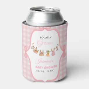 Locally grown Pink girl baby shower Baby sprinkle Can Cooler