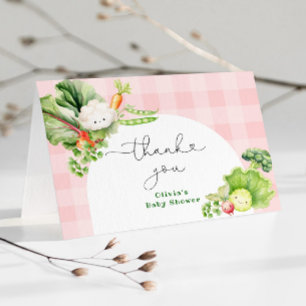 Locally grown Pink girl baby shower thank you