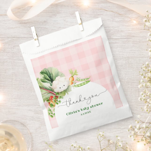 Locally grown pink girl baby shower thank you favour bag (Clipped)