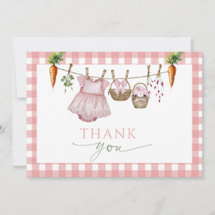 Locally Grown pink Market Baby Shower Thank You Card