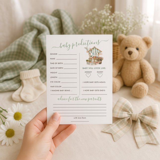 Locally Grown Predictions Baby Shower Game Card (Creator Uploaded)