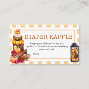 Locally Grown Pumpkin Baby Shower Diaper Raffle Enclosure Card