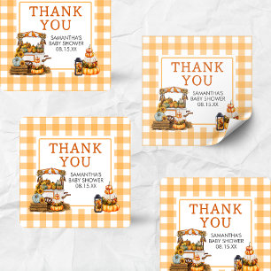 Locally Grown Pumpkin Baby Shower Square Sticker