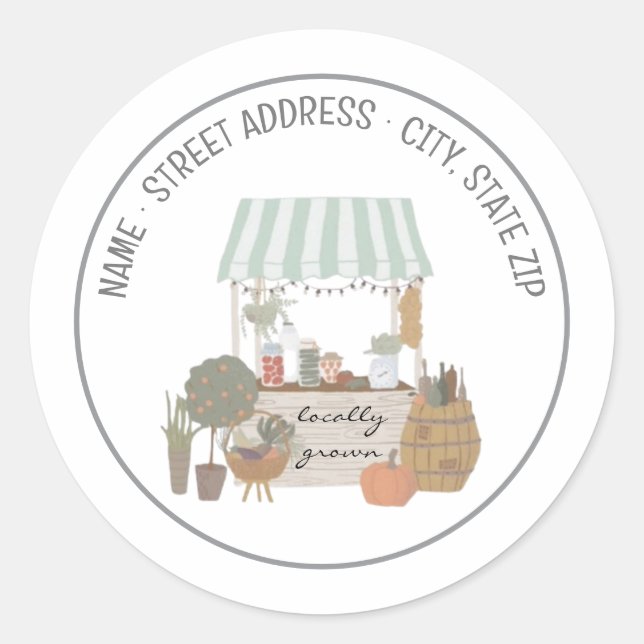 Locally Grown Return Address Sticker (Front)