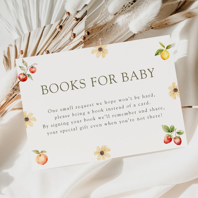 Locally Grown Rustic Baby Shower Books for Baby Enclosure Card (Creator Uploaded)