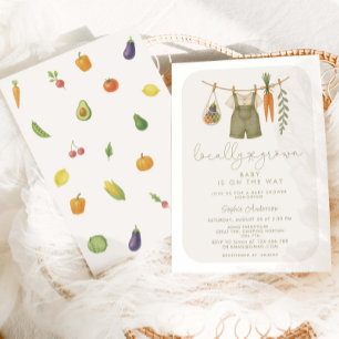 Locally Grown Rustic Baby Shower Invitation
