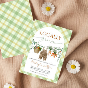 Locally Grown rustic Farmers Baby Shower Invitation