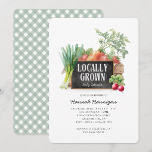 Locally Grown Rustic Farmer's Market Baby Shower Invitation