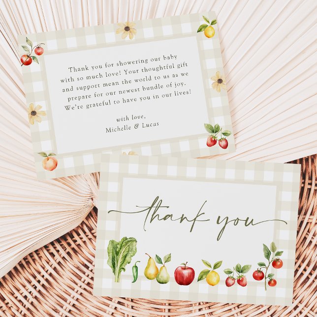 Locally Grown Rustic Farmers Market Baby Shower Thank You Card (Creator Uploaded)