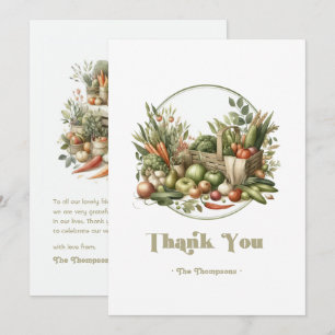 Locally Grown Rustic Farmers Market Baby Shower Thank You Card