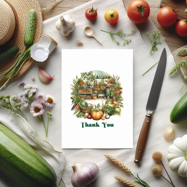 Locally Grown Rustic Farmers Market Birthday Thank You Card (Locally Grown Rustic Farmers Market Birthday Thank You Card)
