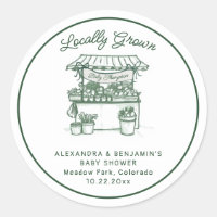 Locally Grown Sage Green Farmer Market Baby Shower