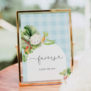 Locally grown vegetables blue baby shower Favours Poster