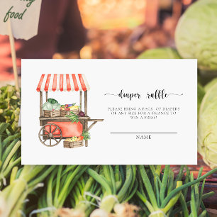 Locally grown vegetables cart - diaper raffle enclosure card