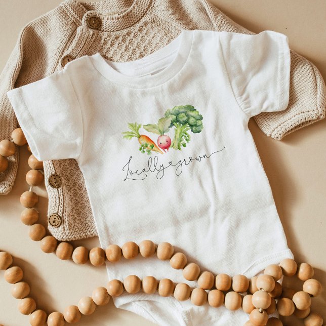 Locally grown vegetables farmers market baby bodysuit (Creator Uploaded)