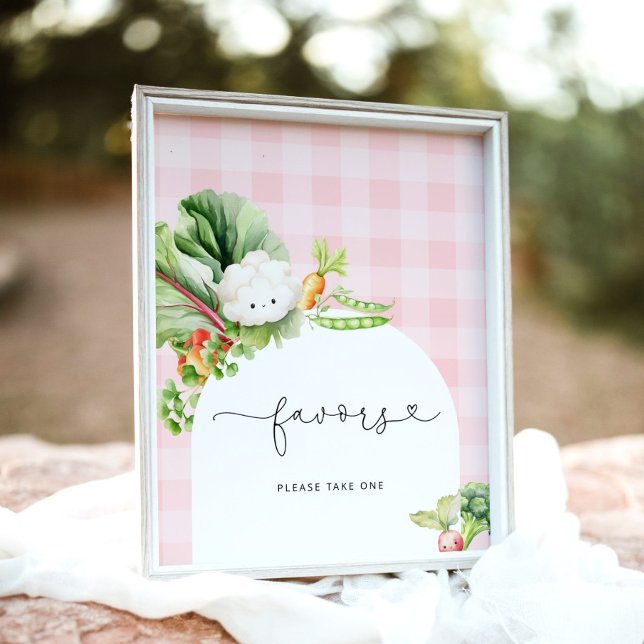 Locally grown vegetables pink baby shower Favours Poster (Creator Uploaded)
