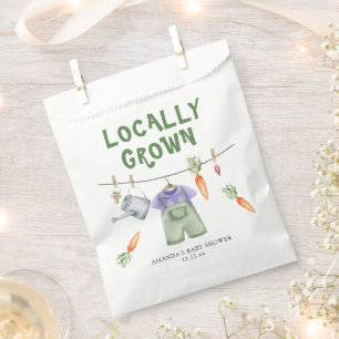 Locally grown vegetables watercolor baby shower favour bag