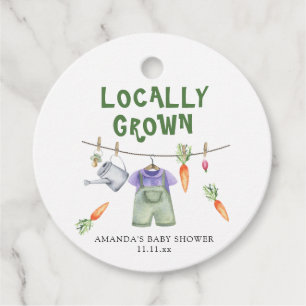 Locally grown vegetables watercolor baby shower favour tags